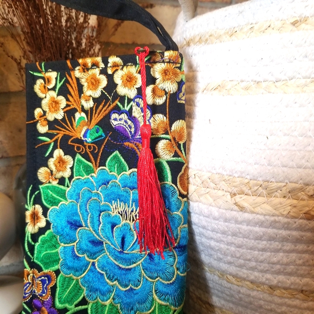 Embroided clutches